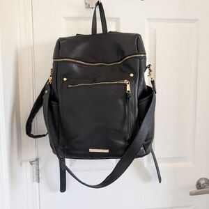 Black Leather Backpack